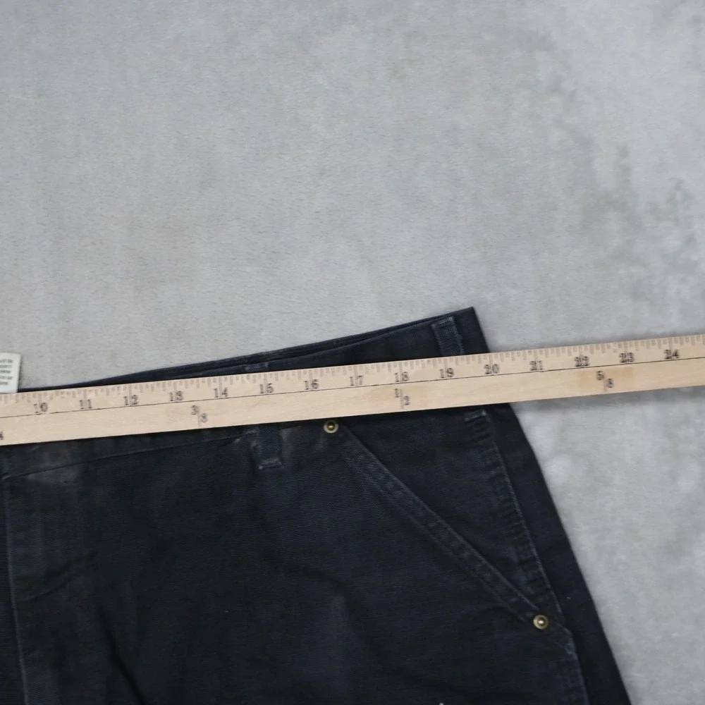 Carhartt Pants Mens 40x29 Black Loose Straight Washed Duck Double Knee B136 READ